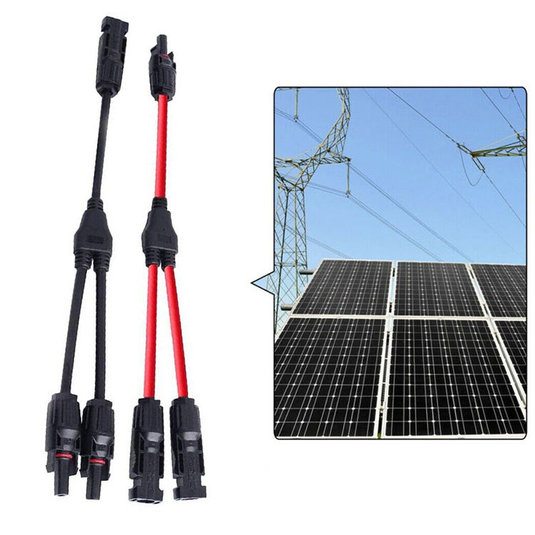 Y type Solar PV Branch Cable PV004 Connector Solar cable Wire PV Branch Connector For Solar Energy Systems