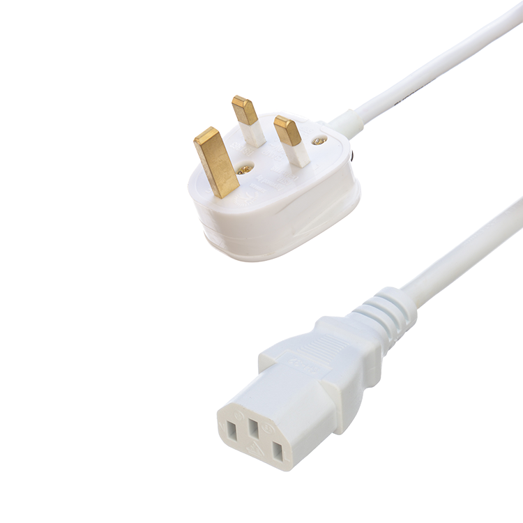 Power Cords & Extension Cords BS Re-Wireable 3 Pin Plug with IEC C13 Socket for Computer UPS Server