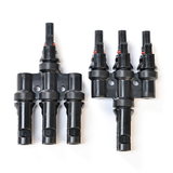 Hot Selling Waterproof Ip67 30a 1000v Dc 4mm2 T Branch Type 3ways 3 to 1 Pv Solar Cable Connector MC-4