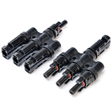 Hot Selling Waterproof Ip67 30a 1000v Dc 4mm2 T Branch Type 3ways 3 to 1 Pv Solar Cable Connector MC-4