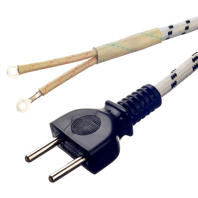 Hot Selling in Pakistan Karachi Power Cord & Extension Cord Plug 2 Pin Cotton Braided Power Cord for Electric Iron