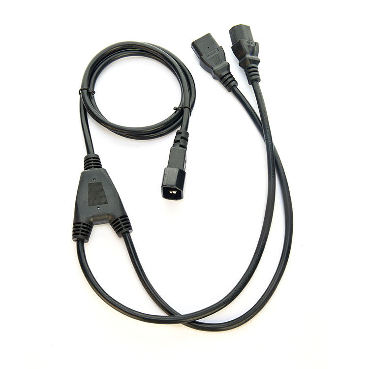 Hot Selling IEC 320 C14 Male Plug to 2XC13 Female Y Type Splitter Power Cord , C14 to 2 x C13 Extension Cord, 250V/10A