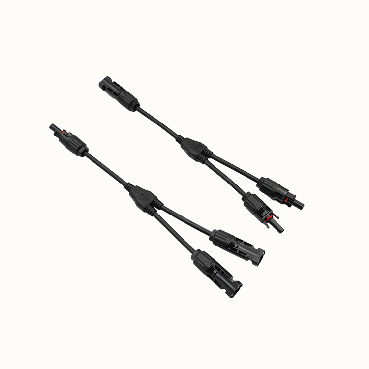 TUV Approved 1x4mm2 Tinned Cooper XLPO XLPE PV Cable Y Splitter 1 transfer 2 with PV004 connector UV protection