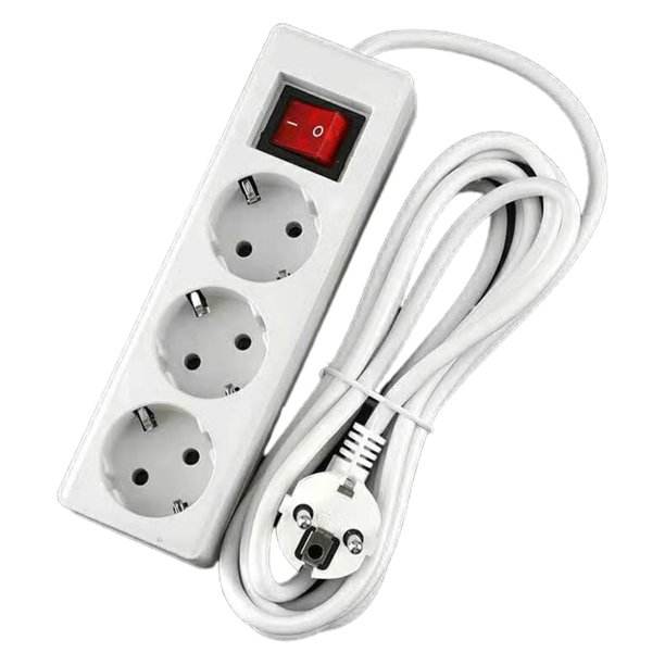 CE certificated EU Extension Socket 3way to 6way Power Strip 3x1.5mm Cable 1 meter For Home Appliances