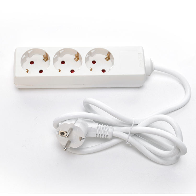 Hot Selling multi plug power socket extension, 3 way universal extension cable and switch socket 3m extended power cable 3*0.75