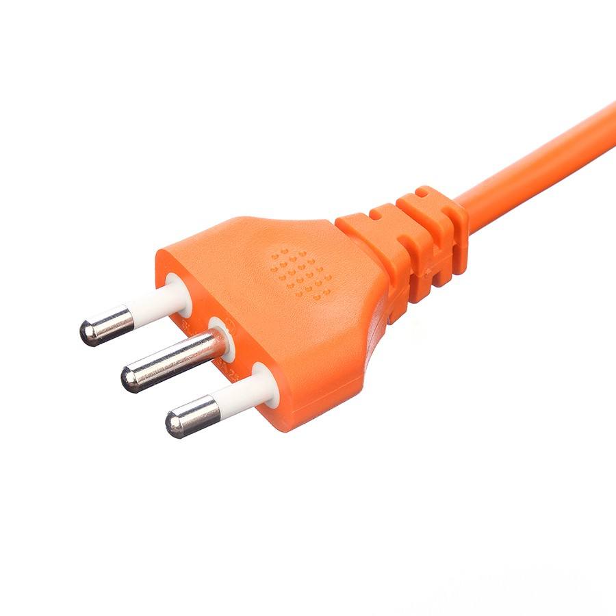 Italia Standard Power Cord 3 Pin Plug Power Cord Connector Orange IMQ Power Cord With Insulation Protection