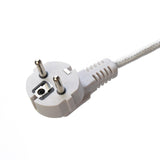 SNI Certificated 16A Plug Braided Power Cord & Extension Cords White Laptop Power Cord With PVC Jacket