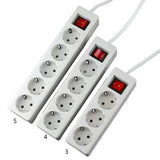 CE certificated EU Extension Socket 3way to 6way Power Strip 3x1.5mm Cable 1 meter For Home Appliances