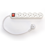 Top Quality White VDE Standard Power Strip Israel Type 5 pin multi socket plug extension cord with 16A/250V h05vv-f 3g1