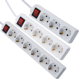 CE certificated EU Extension Socket 3way to 6way Power Strip 3x1.5mm Cable 1 meter For Home Appliances