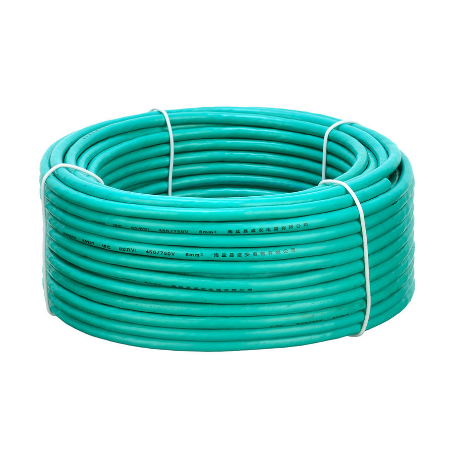 Flexible Core Single Core Wire 1*6MM2 Green Copper Electrical Power Cable With PVC Jacket