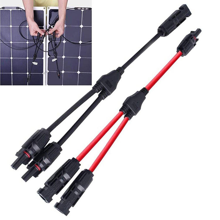 TUV Approved 1x4mm2 Tinned Cooper XLPO XLPE PV Solar Cable Y Splitter 1 to 3 with PV004 connector UV protection